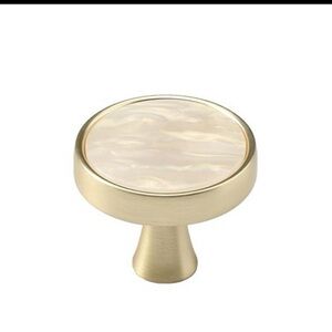 Gold and Cream Cabinet Knob